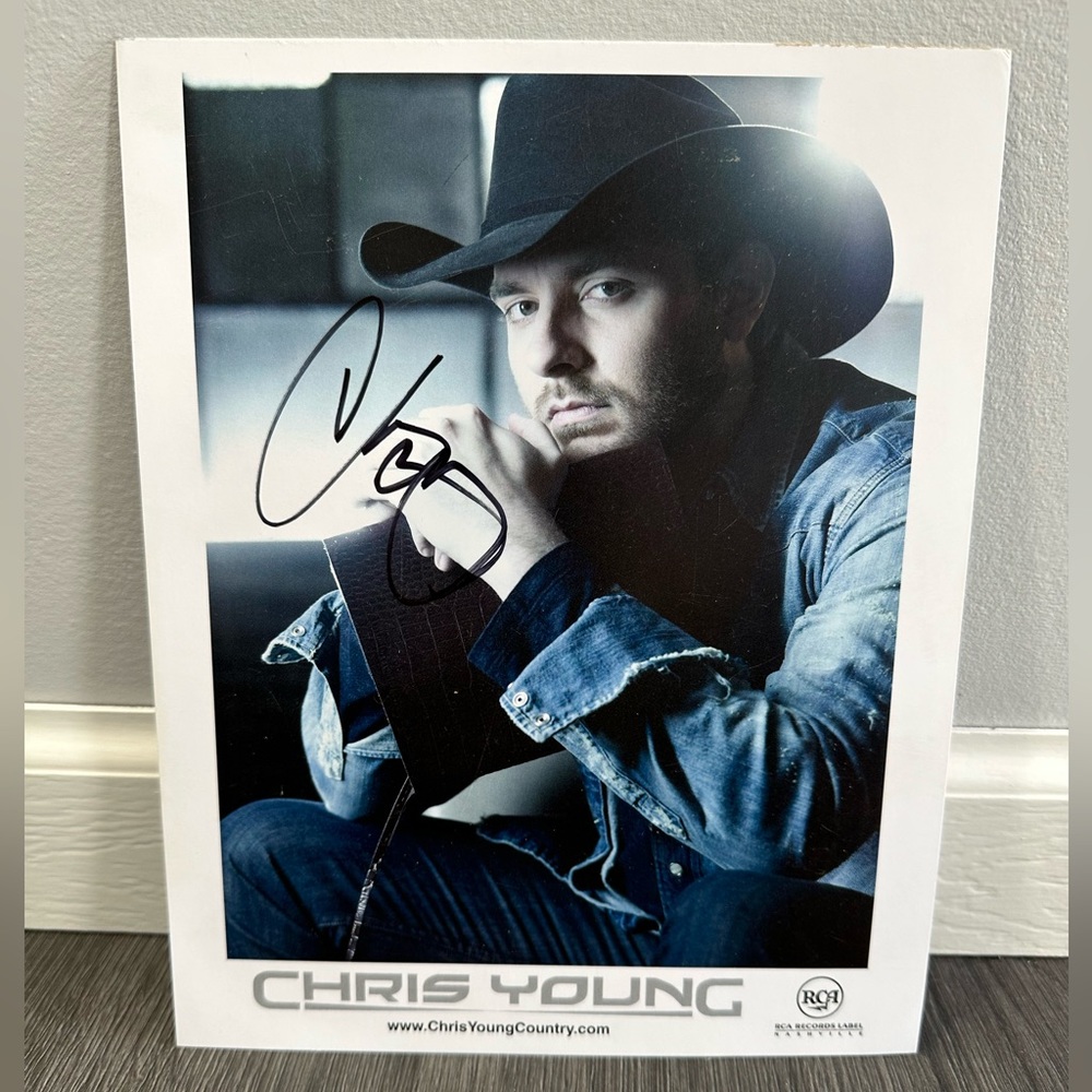 Autographed Chris Young picture - like new condition